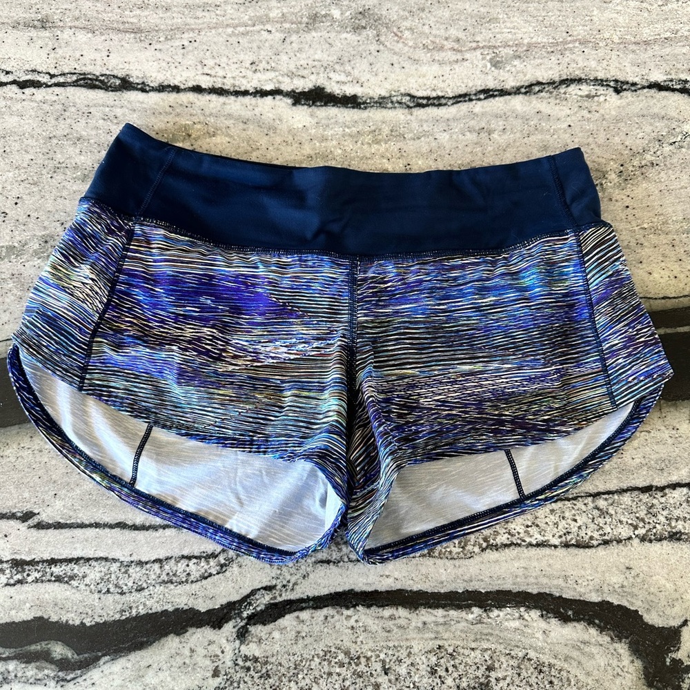 Like new!  lululemon athletica Navy & Multi-Blue Performance Shorts